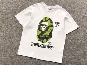 Camiseta BAPE x CR7Life Big Ape Head Camo Branca