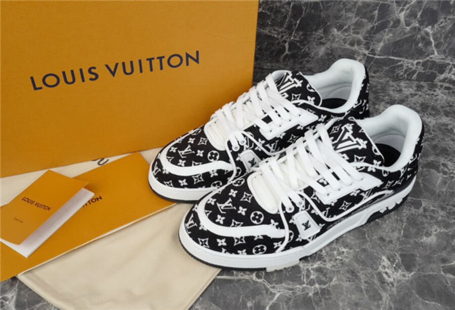 Louis Vuitton Trainer Black Monogram Textile