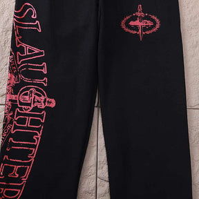 Calça Corteiz x 21 Savage Slaughter Gang Preta