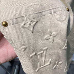 Pronta Entrega - Calça Louis Vuitton Monogram Workwear Carpenter Cream