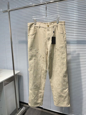 Pronta Entrega - Calça Louis Vuitton Monogram Workwear Carpenter Cream