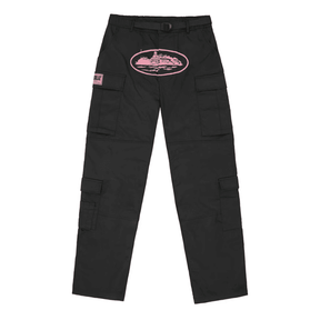 Calça Corteiz Cargo Preta e Rosa