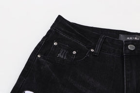 Calça Amiri Distressed Varsity Logo Jeans