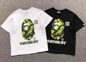 Camiseta BAPE x CR7Life Big Ape Head Camo Branca